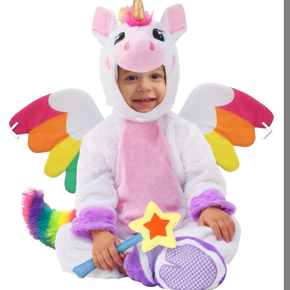 Adorable Cozy Rainbow Unicorn Costume for Toddlers 12/18 Months